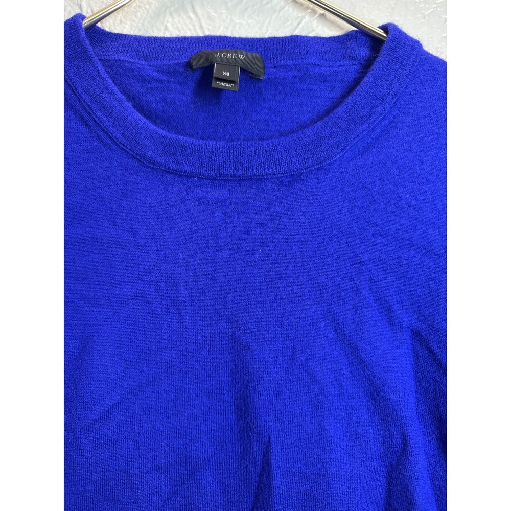 J Crew‎ Merino Wool Royal Blue Crewneck Sweater 3/4 Sleeve XS